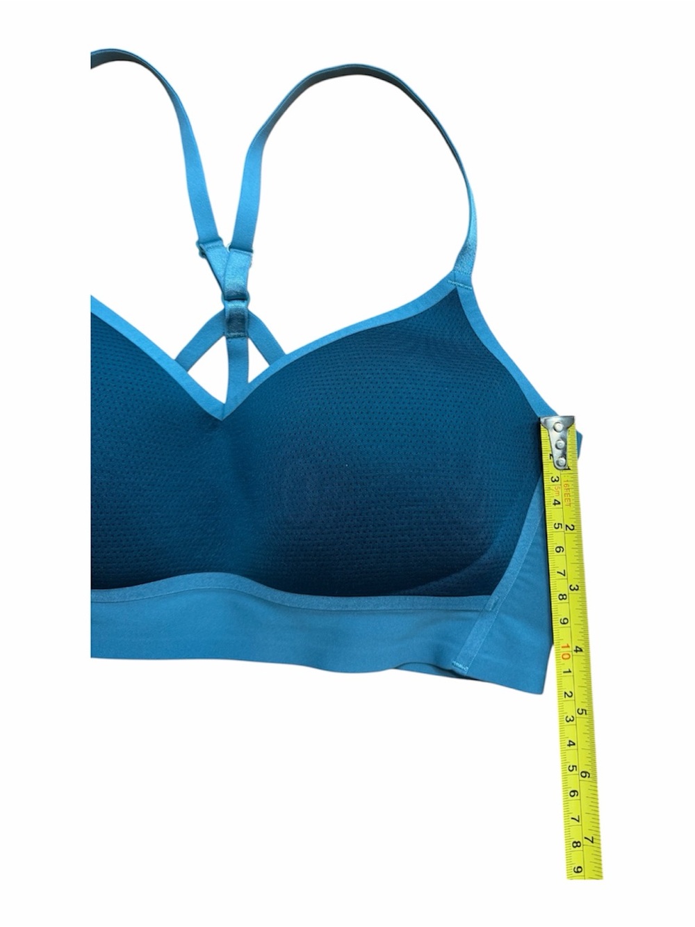 Nike Blue Sports Bra - Racerback, Perforated Back, Adjustable Straps - Picture 12 of 15